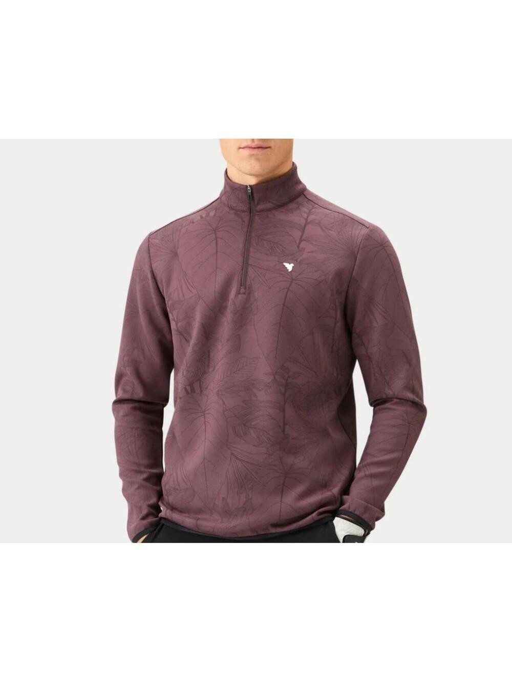 NEW Macade Golf Therma Jacket Mauve Palm Men MEDIUM Athletic 1/4 Zip Lightweight